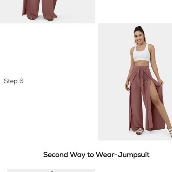 NWT Halara 2 Ways To Wear Palazzo Pants  / Cowl Neck Split Leg Jumpsuit XS blue - Picture 7 of 11